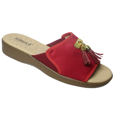 Romulo Sandalia Cuero Rojo Mujer Talla 34 Ref 3055 